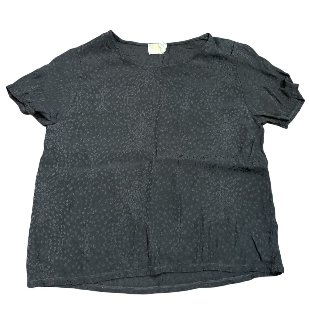 Nation Women’s black blouse with black animal print Size XS